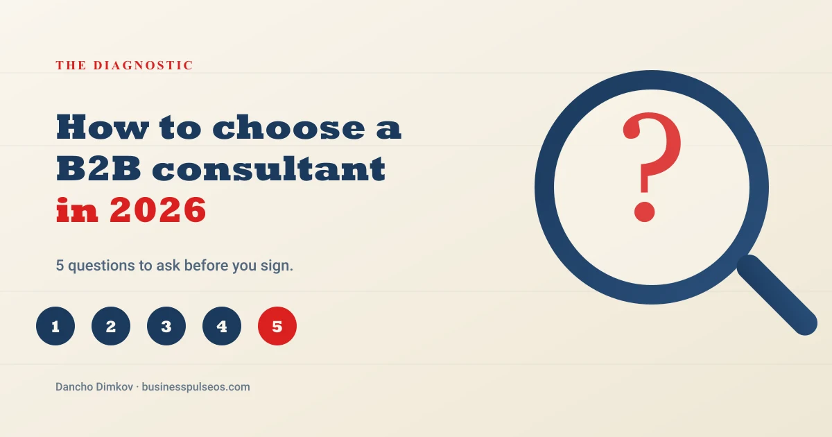 How to Choose a B2B Consultant in 2026 — 5 questions to ask cover