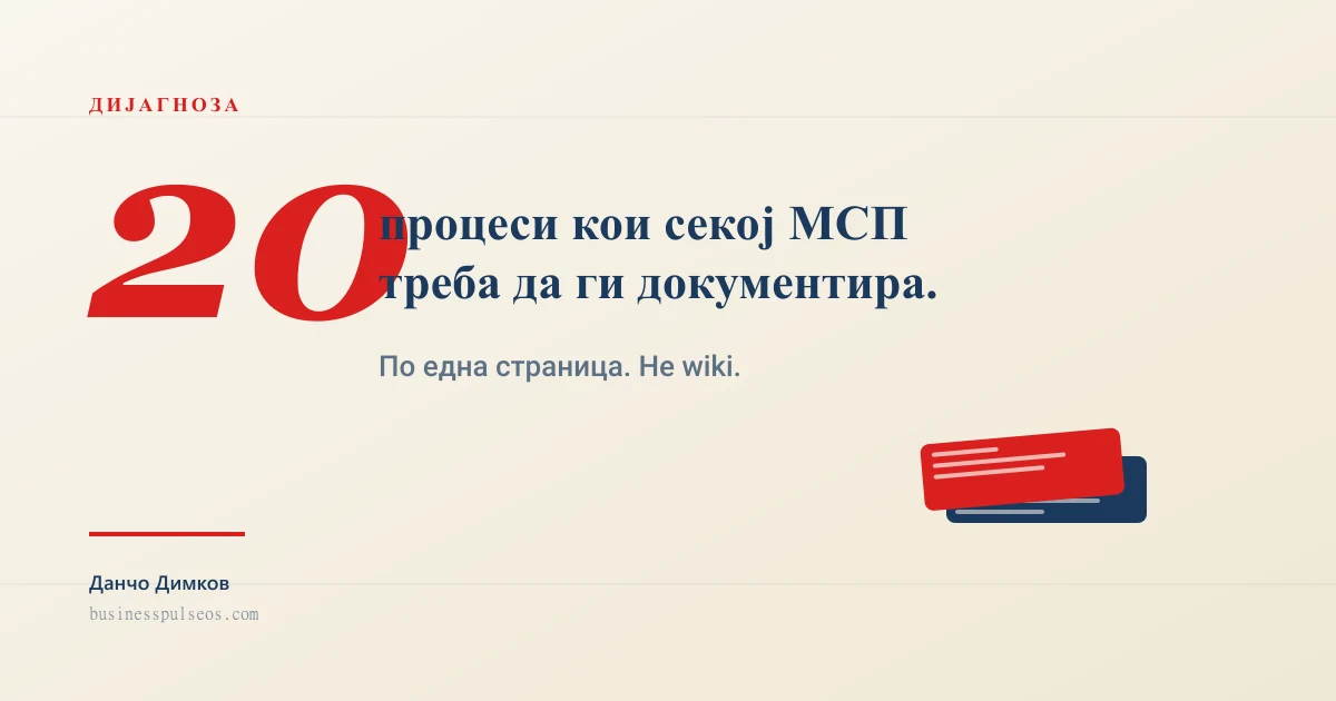 Документирајте ги првите 20 процеси