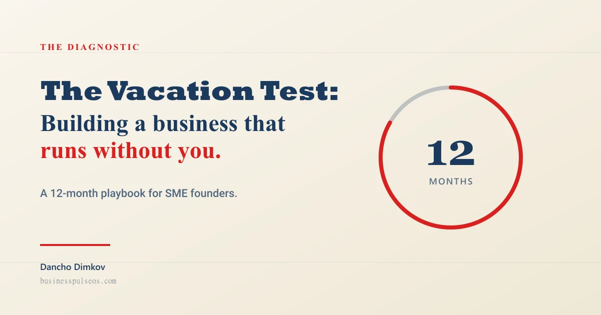 The Vacation Test — 12-month playbook cover